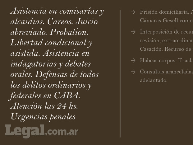 Servicios jurídicos de defensa 